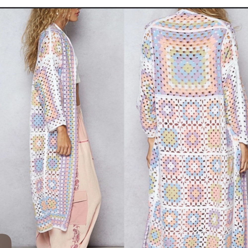 POL Granny Square Pastel Cardigan - NWOT - One size - Picture 2 of 2